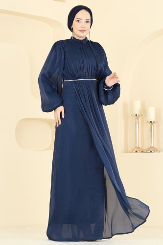 B.İ.S.S.K. - Evening Dress 6231BSK463 Navy Blue