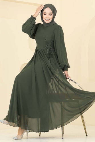 B.İ.S.S.K. - Evening Dress 6238BSK463 Khaki
