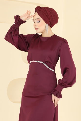 B.İ.S.S.K. - Evening Dress 6247BSK463 Damson