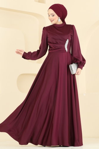 B.İ.S.S.K. - Evening Dress 6261BSK463 Burgundy