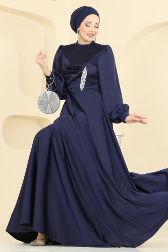 B.İ.S.S.K. - Evening Dress 6261BSK463 Navy Blue