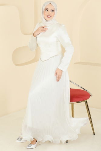 B.İ.S.S.K. - Evening Dress 6281BSK463 Ecru