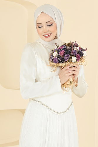 moda selvim فستان سهرة سكري 6281BSK463 - Thumbnail