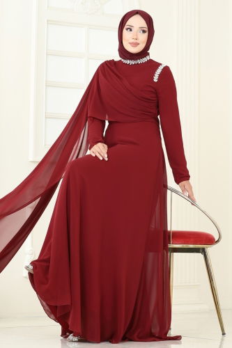 L.P.N. - Evening Dress 6294LPN858 Burgundy