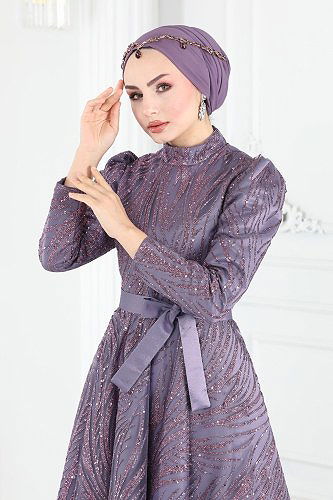 moda selvim Evening Dress 6530YG95 Lila - Thumbnail