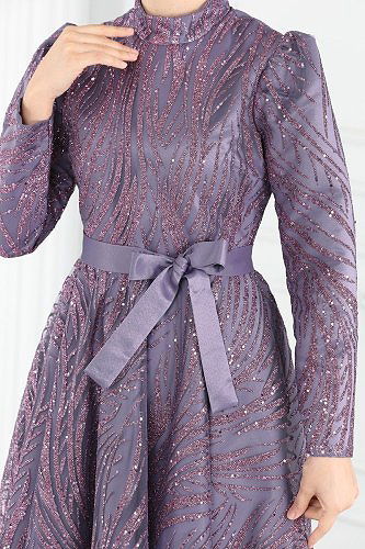 moda selvim Evening Dress 6530YG95 Lila - Thumbnail