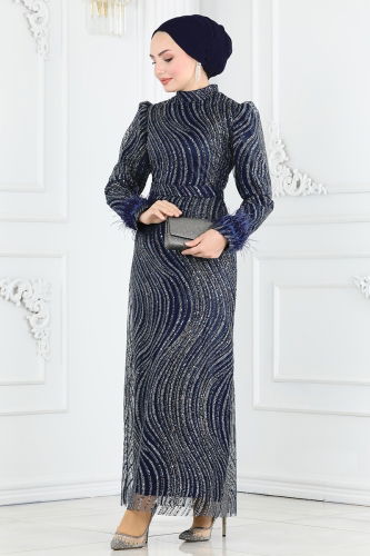 Y.G.S. - Evening Dress 6539YG95 Navy Blue