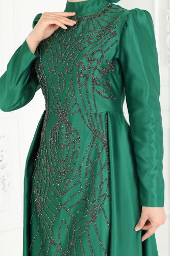 moda selvim EVENING DRESS 6546YG95 Emerald - Thumbnail