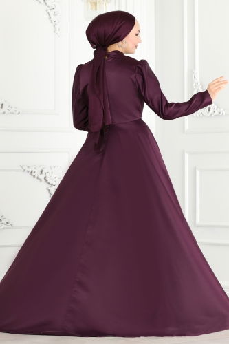 moda selvim EVENING DRESS 6546YG95 Purple - Thumbnail