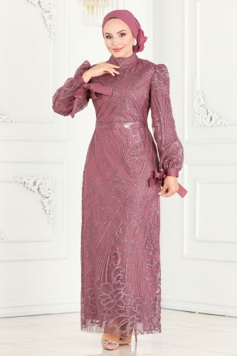 moda selvim EVENING DRESS 6566YG95 Rose Dried - Thumbnail