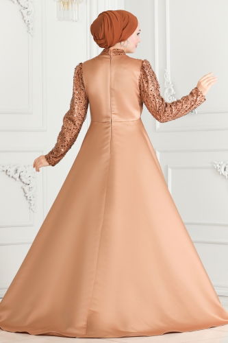 moda selvim Evening Dress 6571YG95 Salmon - Thumbnail