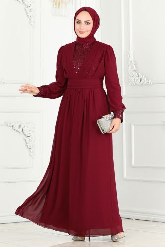 Y.G.S - EVENING DRESS 6582YG95 Burgundy