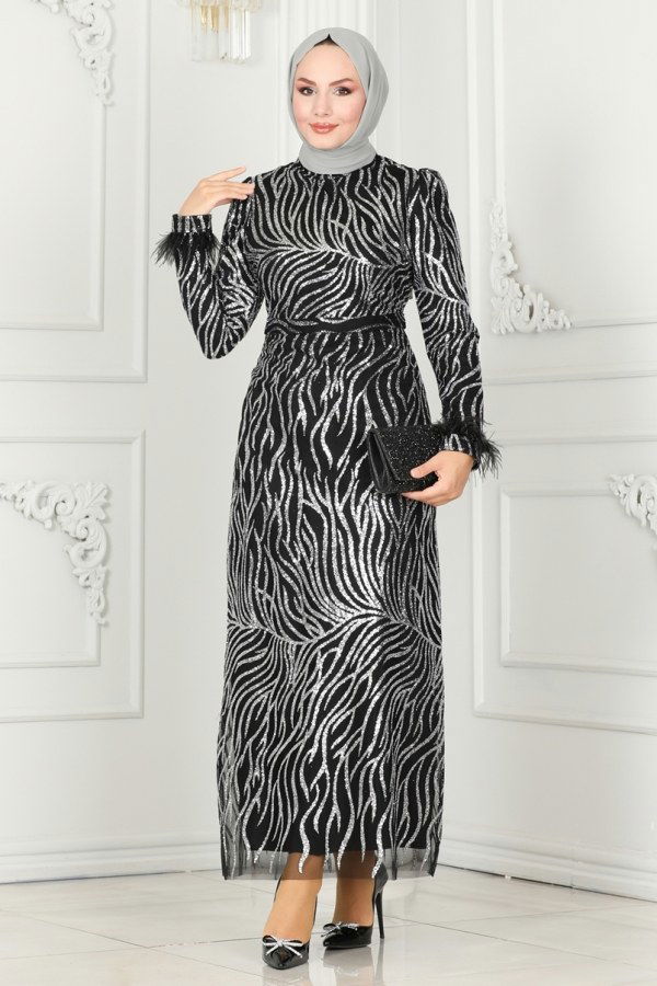 Evening Dress 6589YG95 Black & Silver - 2