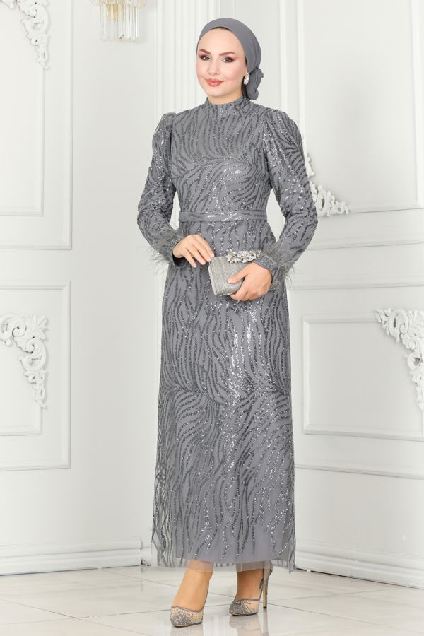 Evening Dress 6589YG95 Gray - 2