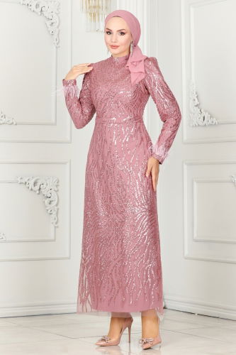 moda selvim EVENING DRESS 6589YG95 Rose Dried - Thumbnail