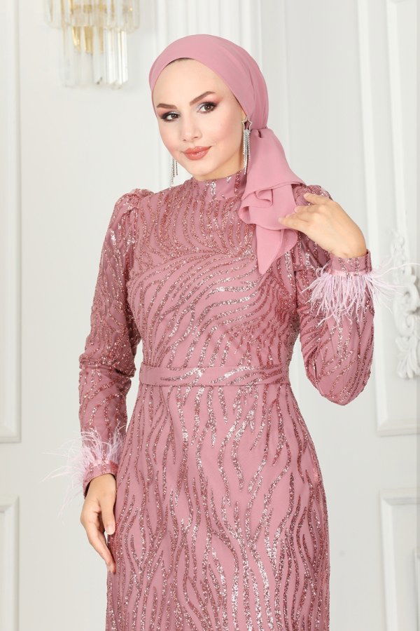 Evening Dress 6589YG95 Rose Dried - 4