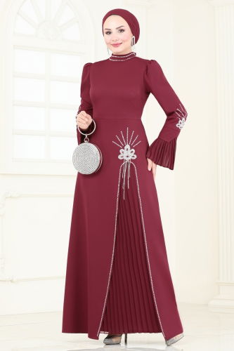 Evening Dress 6617YG95 Burgundy - 2