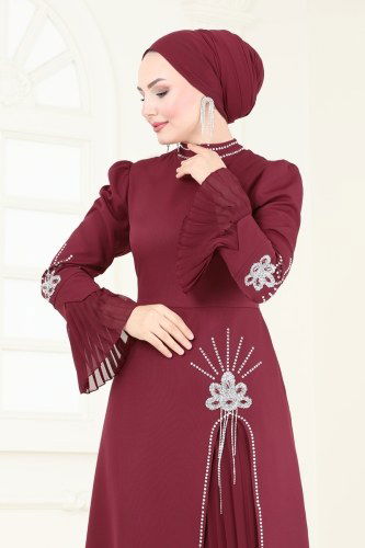 Evening Dress 6617YG95 Burgundy - 3