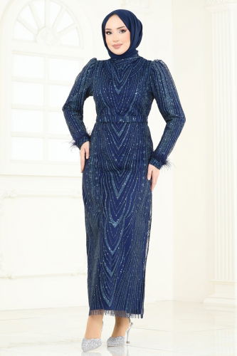 Y.G.S. - Evening Dress 6619YG95 Navy Blue