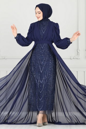 Y.G.S. - Evening Dress 6630YG95 Navy Blue