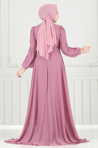 moda selvim Evening Dress 6630YG95 Rose Dried - Thumbnail