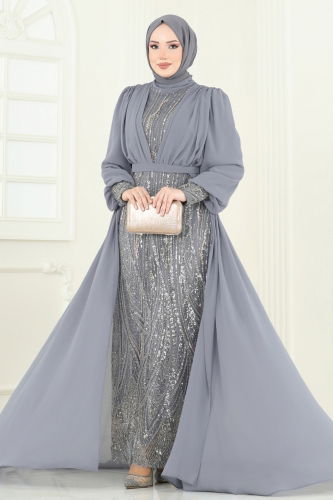 Y.G.S. - فستان سهرة رمادي 6631YG95