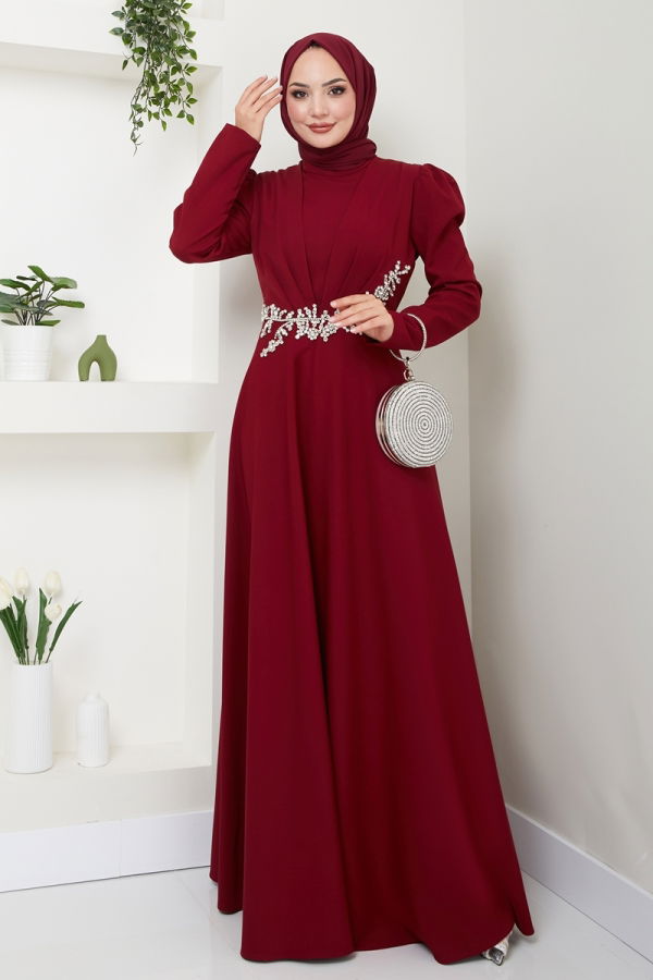 Modaselvim BIG SEASON DISCOUNT Evening Dress 6876MDH809 Burgundy