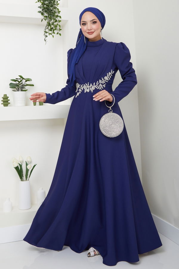 Modaselvim BIG SEASON DISCOUNT Evening Dress 6876MDH809 Navy Blue