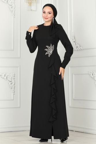 M.D.H. - EVENING DRESS 6882MDH809 Black Crocodile