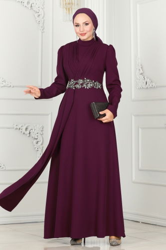 M.D.H. - Evening Dress 6883MDH809 Damson