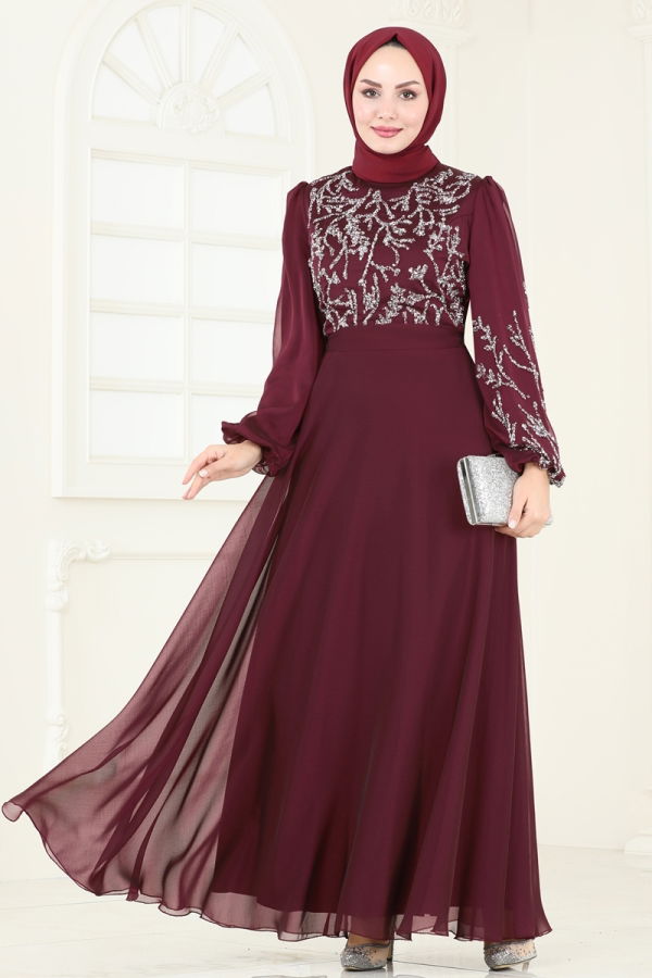 Modaselvim EVENING DRESSES Evening Dress 7005AB368 Burgundy