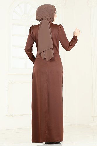moda selvim فستان سهرة بني 7069AB368 - Thumbnail