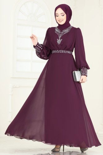 moda selvim فستان سهرة توتي 7084AB368 - Thumbnail