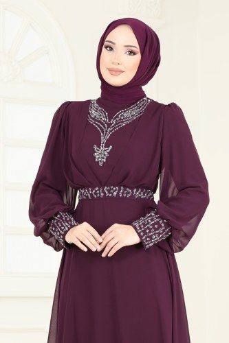 moda selvim فستان سهرة توتي 7084AB368 - Thumbnail