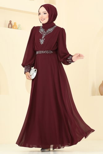 A.B.K. - فستان سهرة خمري 7084ABK1075