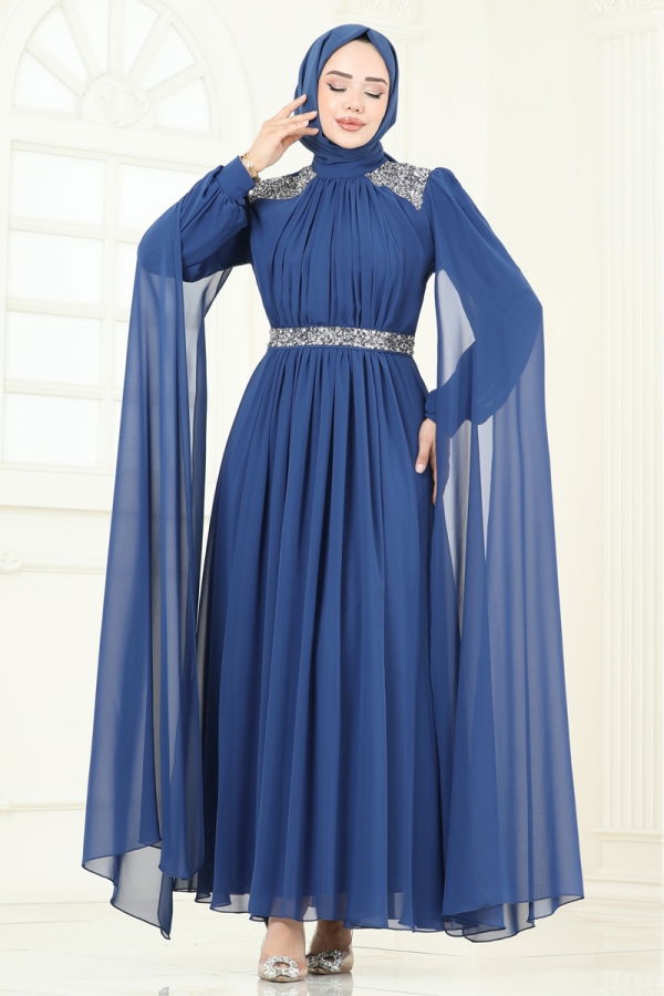 Modaselvim NET 20%+20% DISCOUNT IN THE CARD Evening Dress 7101AB368 Indigo