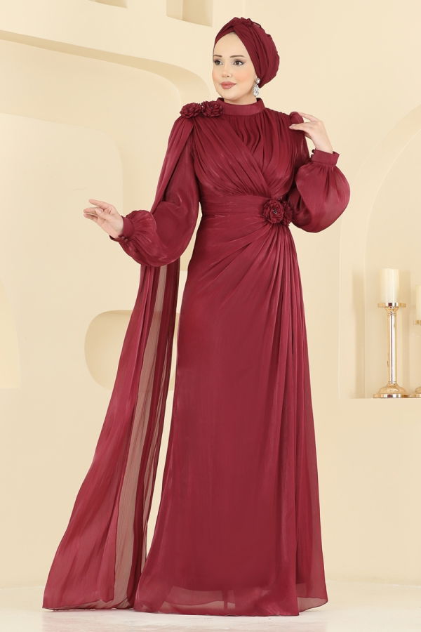Modaselvim EVENING DRESSES Evening Dress 7149SAR739 Burgundy