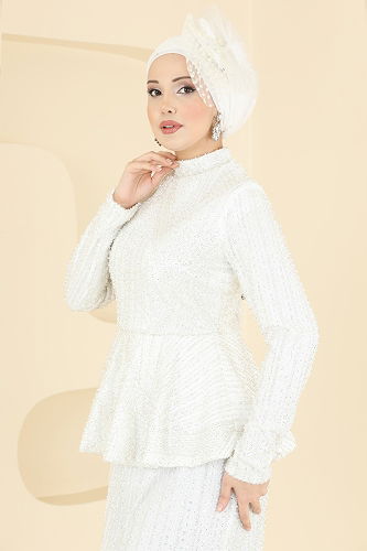 moda selvim فستان سهرة سكري 8080YG95 - Thumbnail