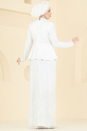 moda selvim فستان سهرة سكري 8080YG95 - Thumbnail