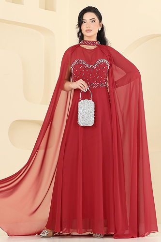 moda selvim فستان سهرة احمر 8112AB368 - Thumbnail