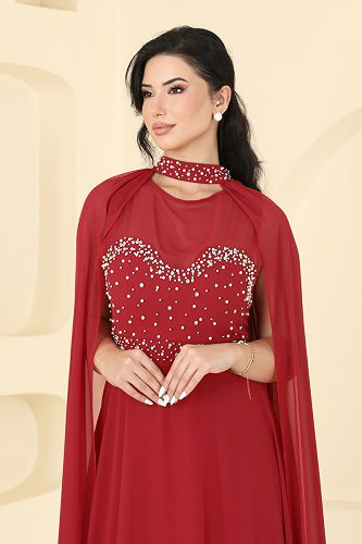 moda selvim فستان سهرة احمر 8112AB368 - Thumbnail