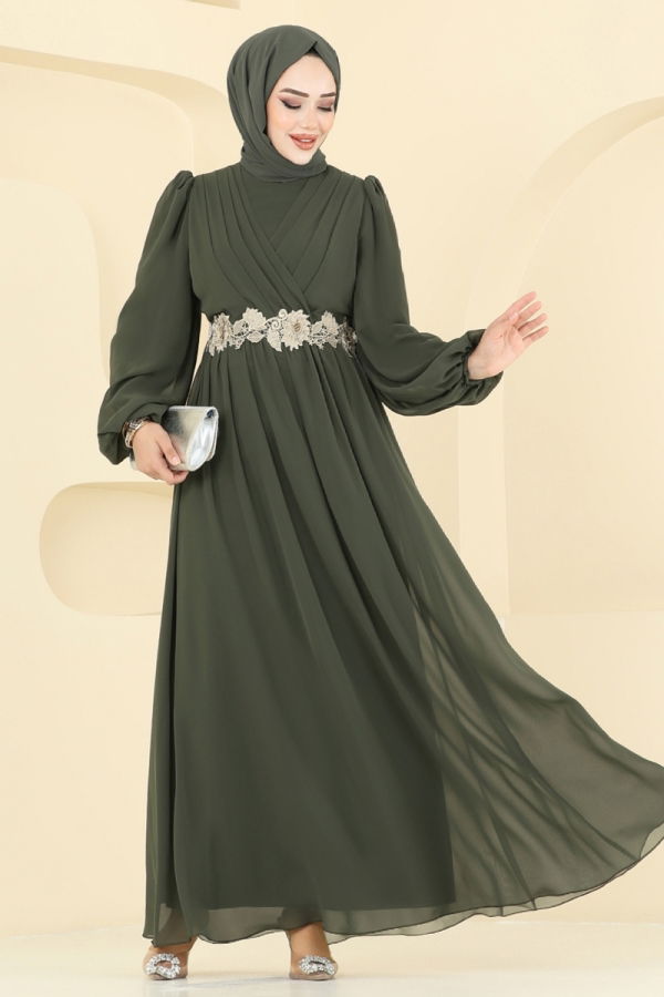 Modaselvim NET 20%+20% DISCOUNT IN THE CARD Evening Dress 8115AB368 Khaki