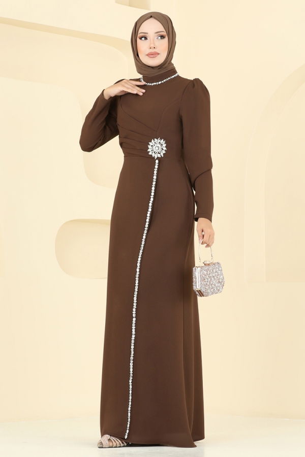 Modaselvim EVENING DRESSES Evening Dress 8116ABK1075 Brown