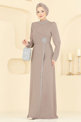 moda selvim Evening Dress 8116ABK1075 Vision - Thumbnail