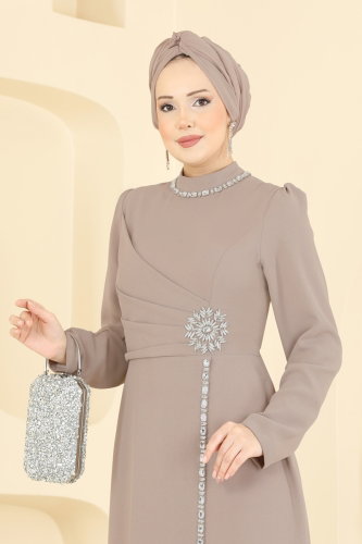A.B.K. - فستان سهرة بيج 8116ABK1075