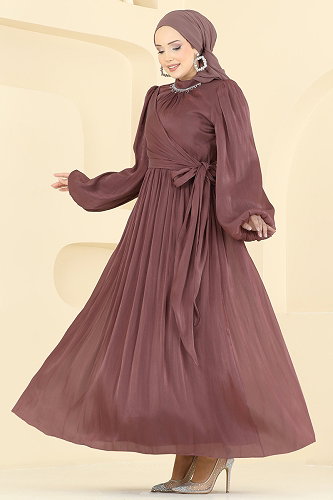 moda selvim فستان سهرة وردي 8162AB368 - Thumbnail