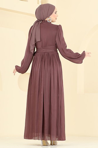 moda selvim فستان سهرة وردي 8162AB368 - Thumbnail