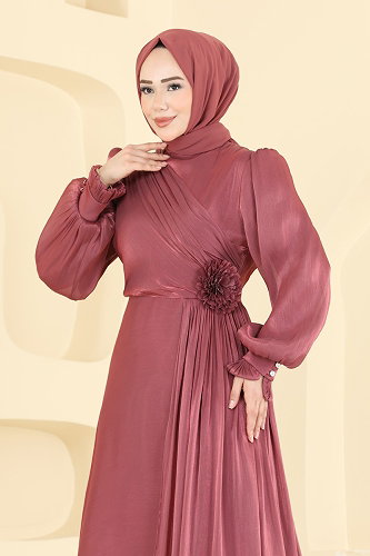 moda selvim فستان سهرة وردي غامق 8267AB368 - Thumbnail