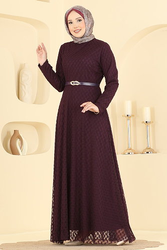 moda selvim فستان سهرة توتي 8282ABK1075 - Thumbnail