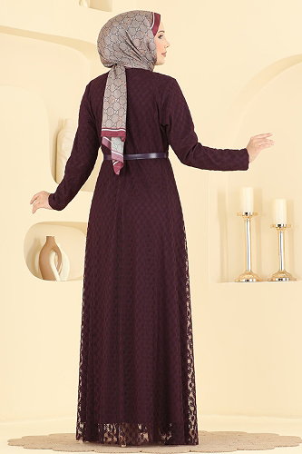 moda selvim فستان سهرة توتي 8282ABK1075 - Thumbnail